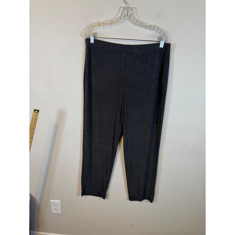 Travelers by Chico's Women Pants Ribbed Knit Elastic Waist Gray Size 2 Short